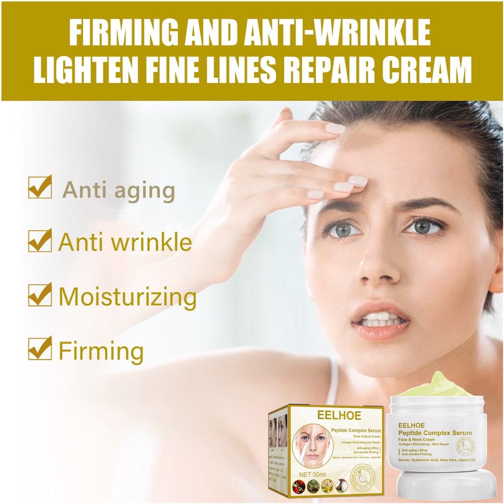 EELHOE Peptide Complex Serum Face Neck Cream Collagen Skin Repair Anti aging Anti wrinkle Collagen Krim Wajah 50ml