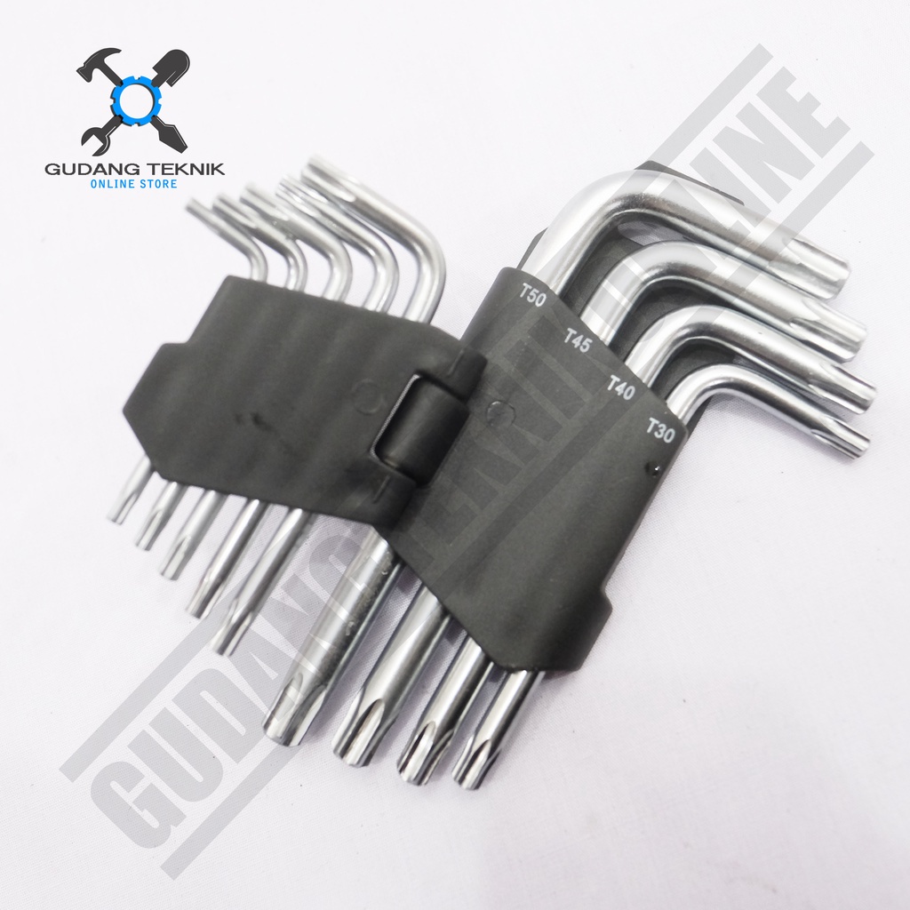 (MLR-650114 MOLLAR) Kunci L Bintang Pendek Set 9pcs 9LTKS MOLLAR / L Hex Torx Key Short Chrome  SET 9 Pcs MLR 650114 MOLLAR