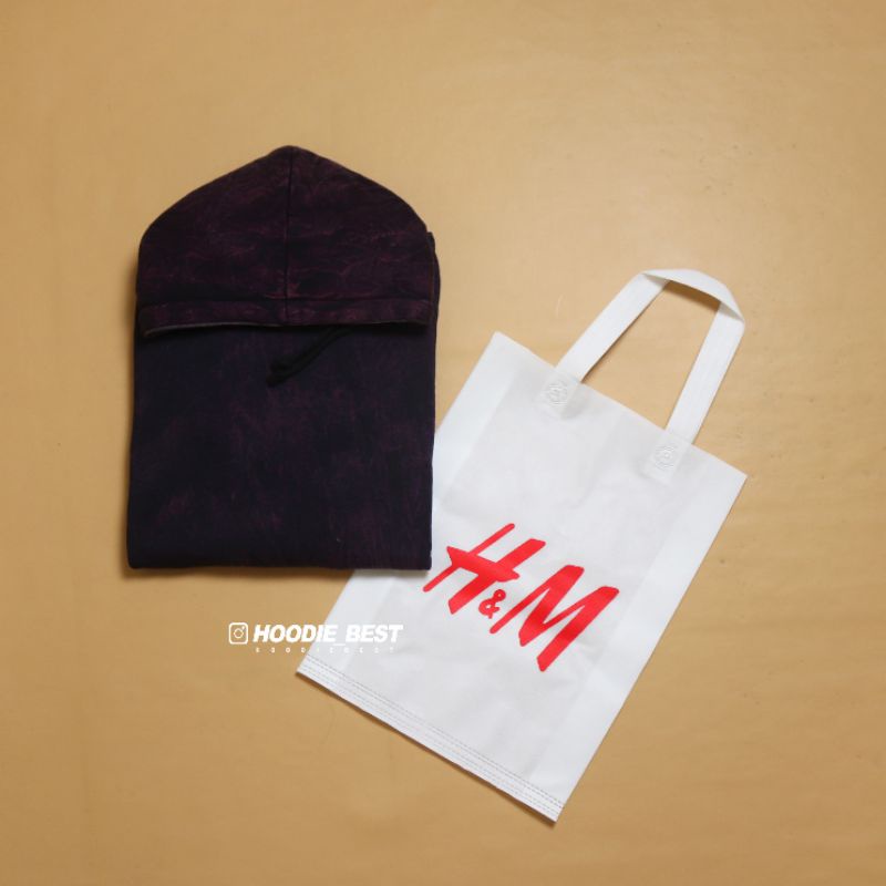 HOODIE JAKET SWEATER SANDWASH MAROON H&amp;M FULLTAG &amp; LABEL GRATISS TOTEBAG