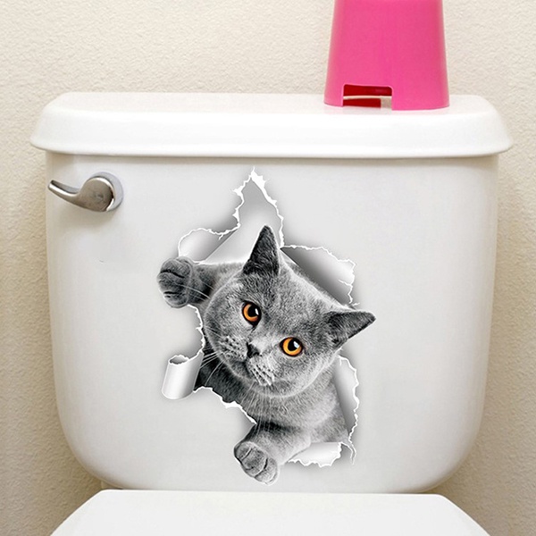 stiker tembok kucing 3d cat decorative wall stickers aar014(3g2)