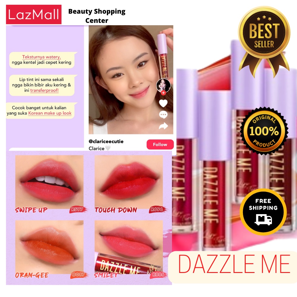 DAZZLE ME Mattedorable Long Lasting Liptint Hyper Moisturizing Lip Stain | Ink-Licious Lip Tint BPOM