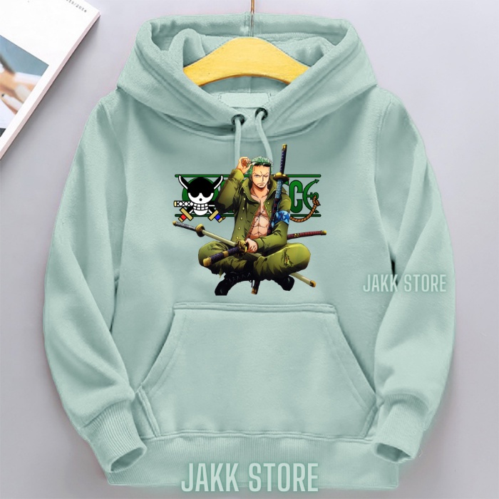 Sweater Hoodie Anak Laki Laki RORONOA ZORO ONE PIECE Keren/Hodie Anak Anak Terbaru Usia 2-13 Tahun