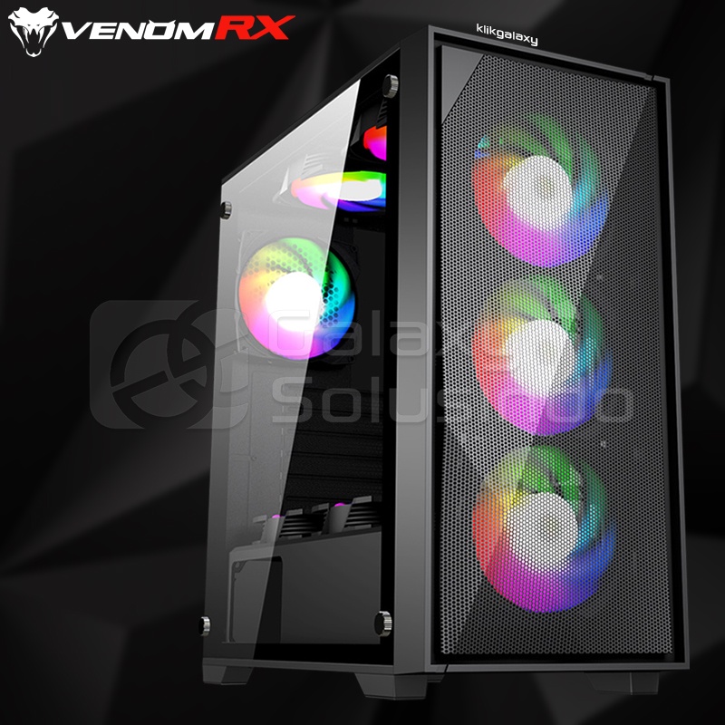 VenomRX VECNA Tempered Glass Side Gaming Case