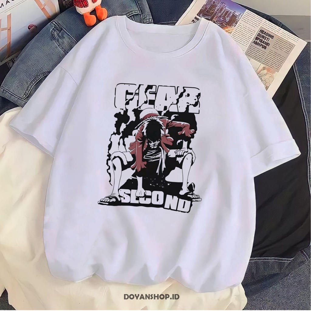 KAOS ANIME ONE PIECE LUFFY GEAR SECOND UNISEX / BAJU ATASAN ANIME ONE PIECE OVERSIZE