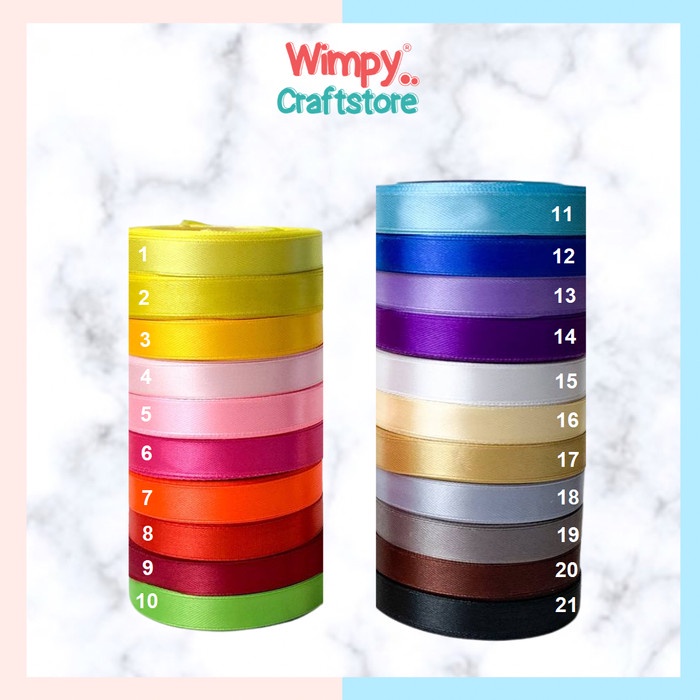 

pita satin 1/2 inch bahan kerajinan tangan dekorasi pita organdi kado