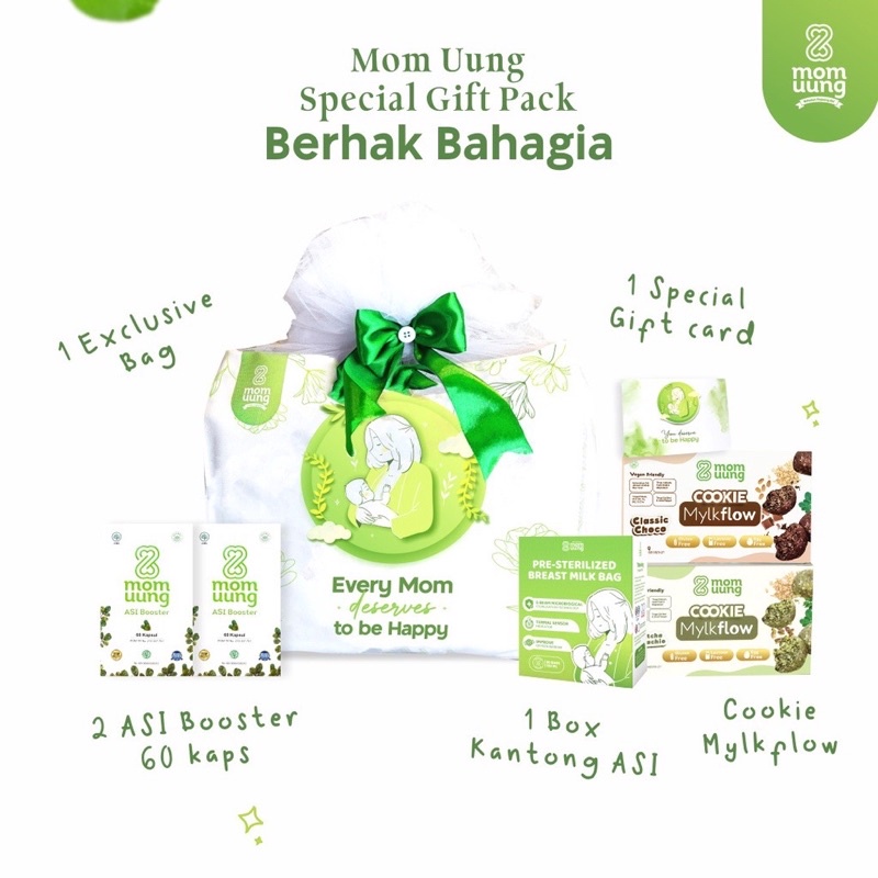 MOM UUNG Spesial Gift Berhak Bahagia / MOMUUNG Gift Pack kecil / MOM UUNG PAKET ASI BOOSTER