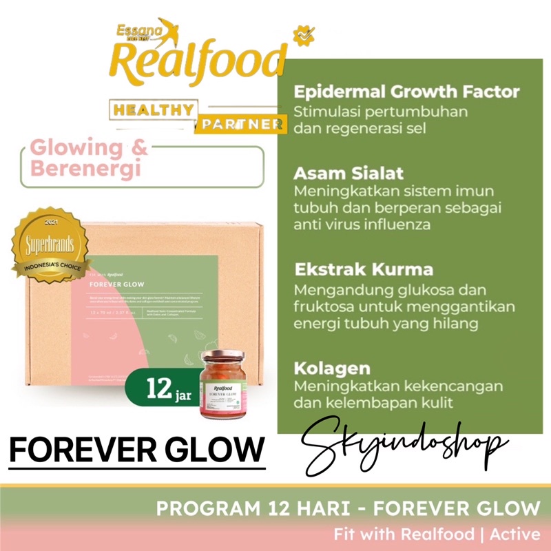 

Realfood Forever Glow ( P.12 ) | Suplemen | Vitamin | Asam Amino | Asam Sialat | Kolagen & Kurma | Minuman Sarang Burung Walet | Untuk Melindungi Mukosa Lambung | BPOM & HALAL