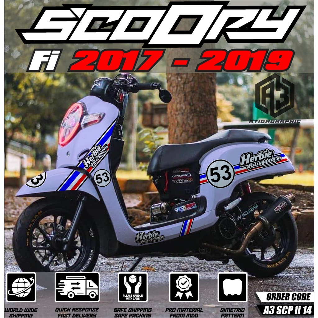 Decal Sticker Scoopy 2017 2018 2019 2020 decal scoopy full body Full Blok Sticker Scoopy Dekal New F