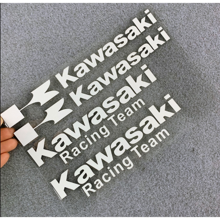 Stiker Dekoratif Bodi Sepeda Motor Reflektif Kawasaki Stiker Helm Motocross Tahan Air untuk Kawasaki KLX230 ZX-10R Z1000 H2 H2R