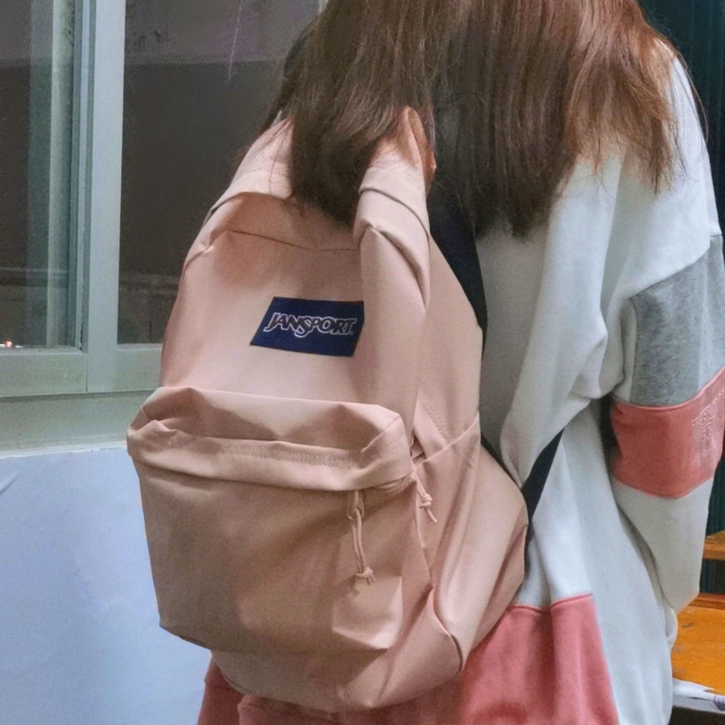 sera counter asli JanSport Jasper klasik warna solid ransel pria dan wanita dengan tas komputer tas sekolah siswa yang sama