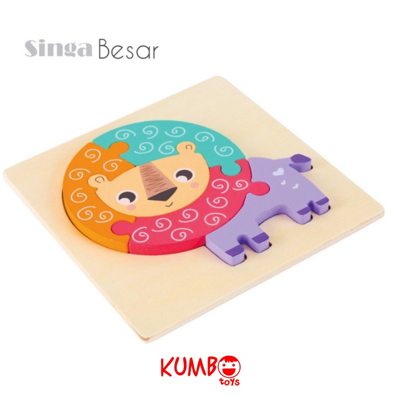 Mainan Edukasi Puzzle Kayu Bayi Anak Warna Pastel