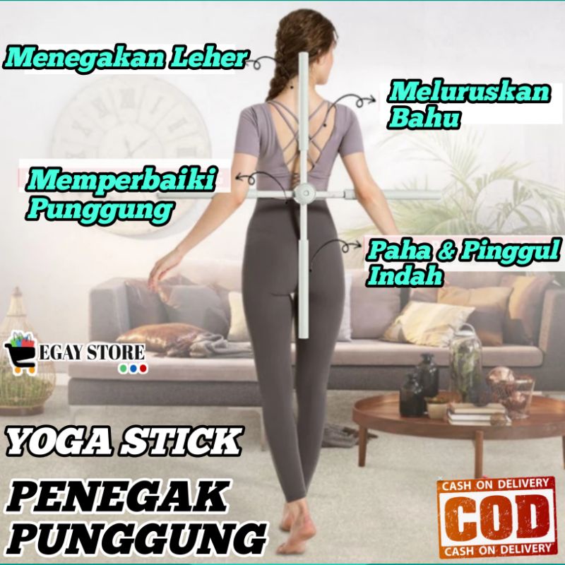 Penegak Punggung Badan Bungkuk Pria Wanita Koreksi Postur Tubuh Yoga Stick Pilates Olahraga Rumah