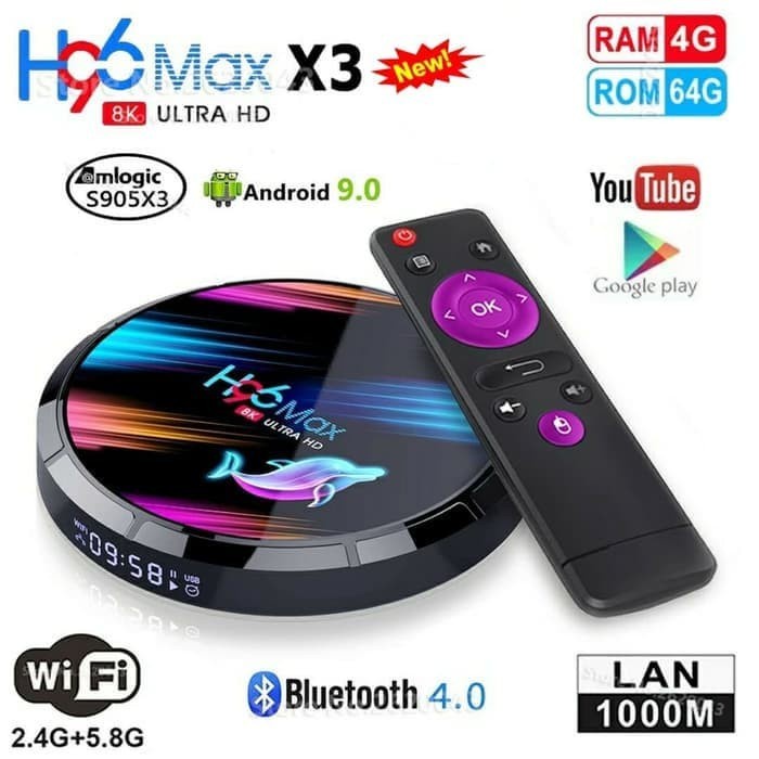 Tv Box Android Tv Box H96 Max X3 4Gb/64Gb Os 9 Wifi Dual Band Amlogic S905X3