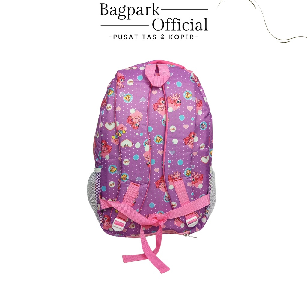 Tas Ransel Sekolah  Perempuan Rivoly Tas Anak Perempuan Motif Kuda Pony Free Rain Cover Dompet Mini Terbaru