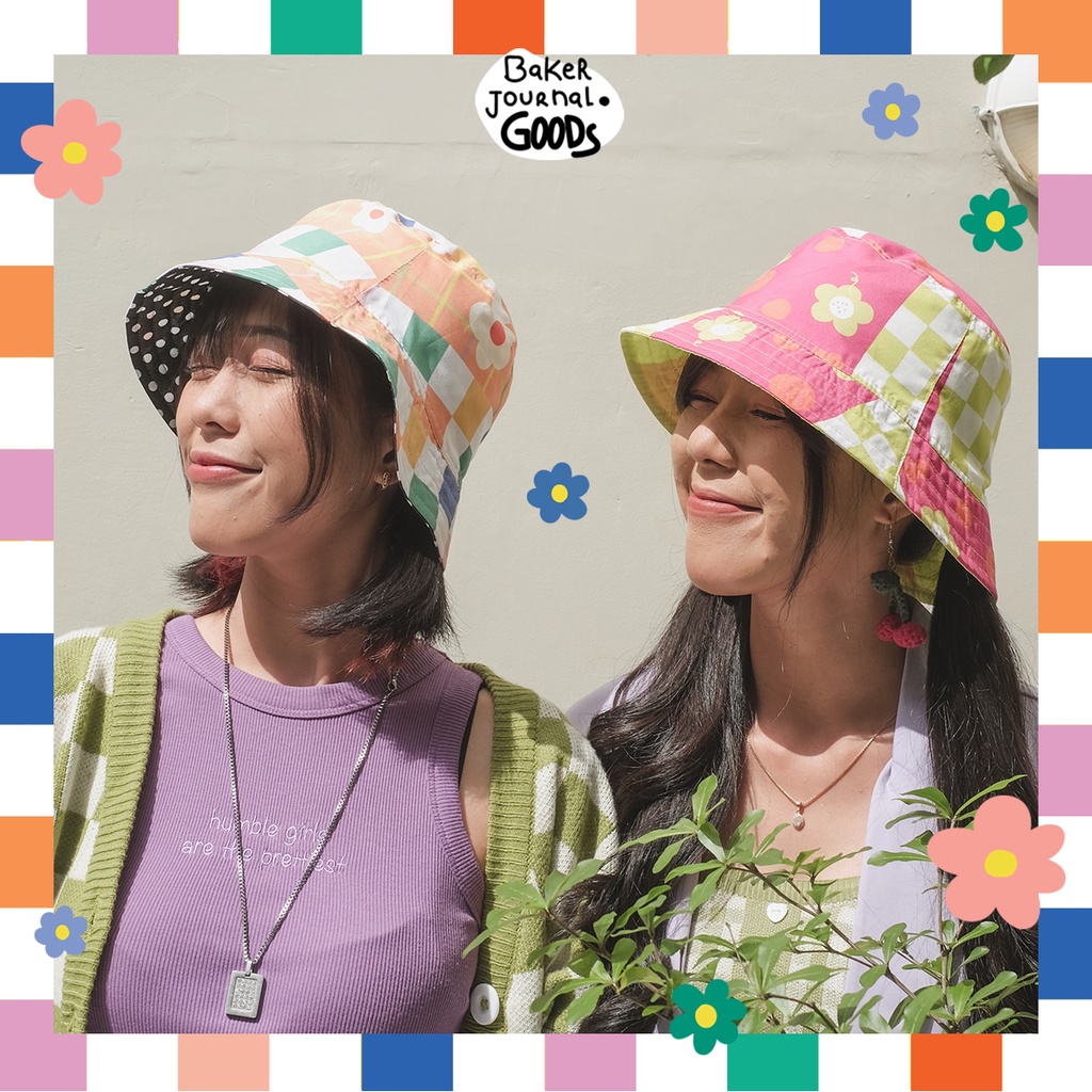 Bucket Hat 2 side by Baker Journal Goods - Summer Flowers