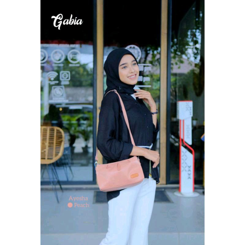 Gabia Ayesha Bag Chocoly Strip, Tas Slempang Anti Air