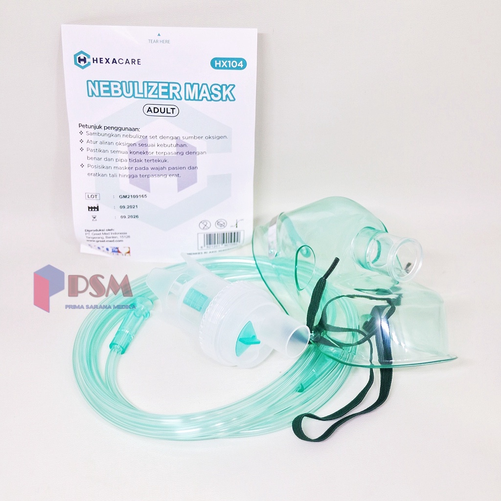 Hexacare Nebulizer Mask Set Adult Child / Masker Nebul Anak Dewasa Tempat Obat Uap