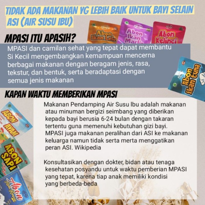 

Paket Hemat Abon Bayi MPASI All Varian Abiqu (15gr) Ikan Sapi Ayam Kel