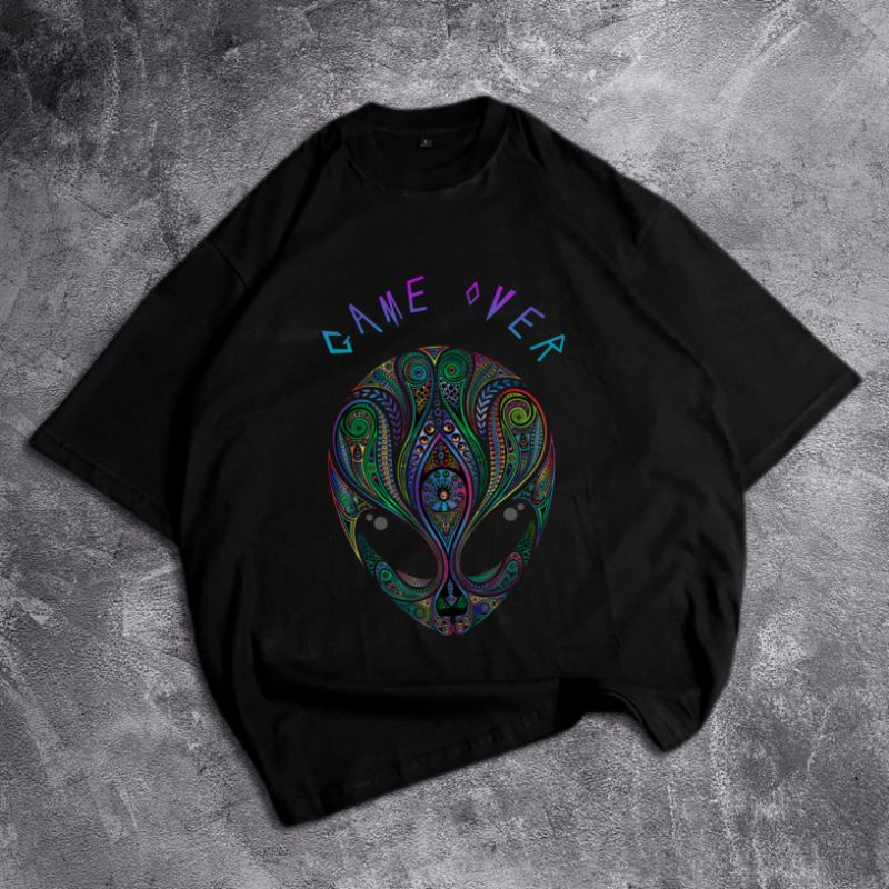 [Oversize] Kaos Pria Oversize T-shirt Best Seller  KARUNG JANTAN "GAME OVER"