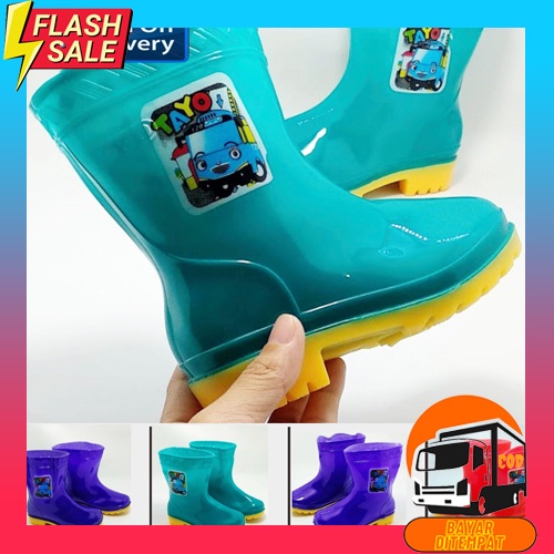Sepatu Anak Laki Boot Hujan Usia 2 3 4 Tahun Motif Kartun Lucu - Sepatu Boot Hujan Anti Air Boots Hu