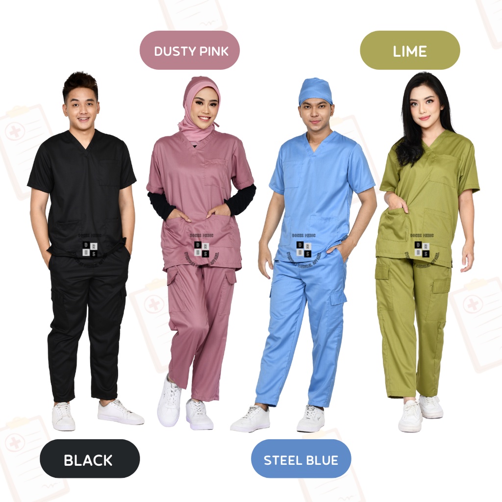 Baju OK TOYOBO CARGO / Baju Jaga / Scrub Medis Lengan Pendek (PART 1) DOCHS MEDIC