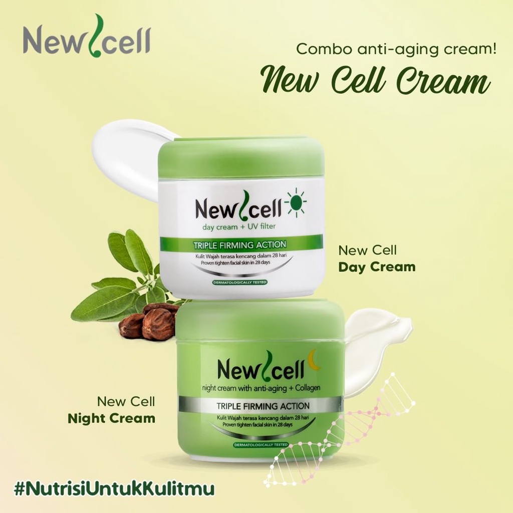 PURBASARI NEW CELL Face Cream Pelembab Wajah (Day/Night) - 35 gr