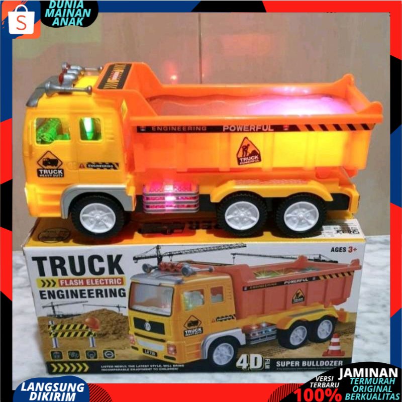 Truk tangki lampu Mainan truk tangki bump &amp; go mainan mobil truck builder tank truk molen Bersuara Dan Berlampu