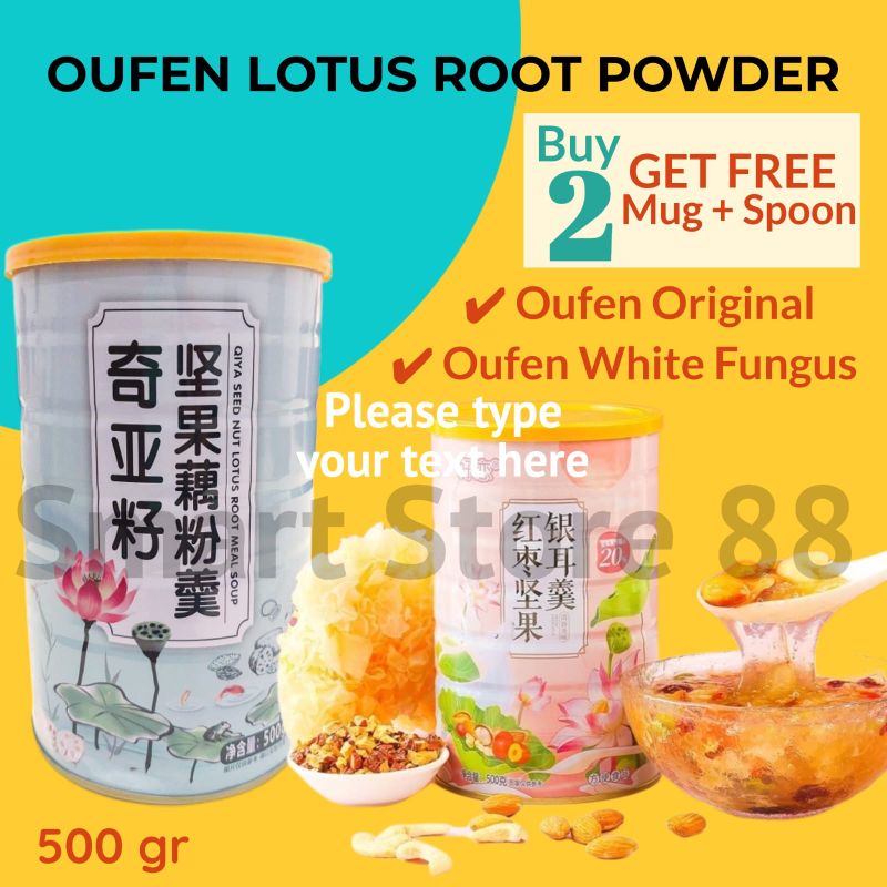 Jual Lotus Root Powder Gr Kaleng Oufen Bubuk Akar Teratai Dengan Bijian Kacang Makanan Untuk