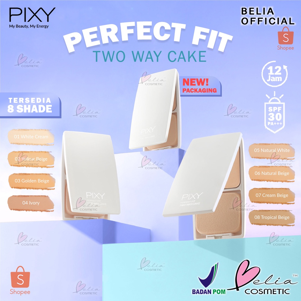 ❤ BELIA ❤ PIXY Perfect FIT TWC Refill 12.2g | bedak padat two way cake UV Whitening