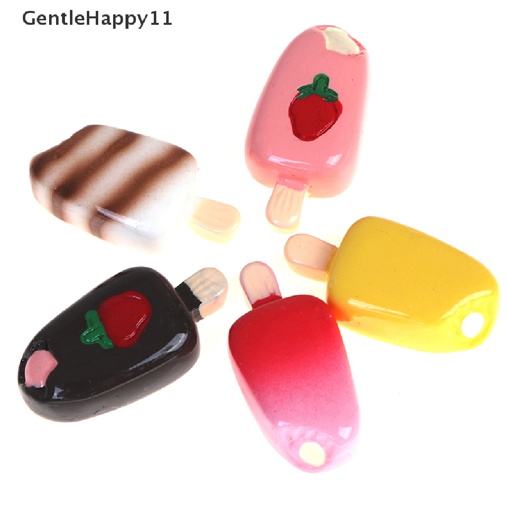 Gentlehappy 5Pcs 1: 12 1: 6rumah Boneka Miniatur Es Loli Boneka Es Krim Dapur Makanan id