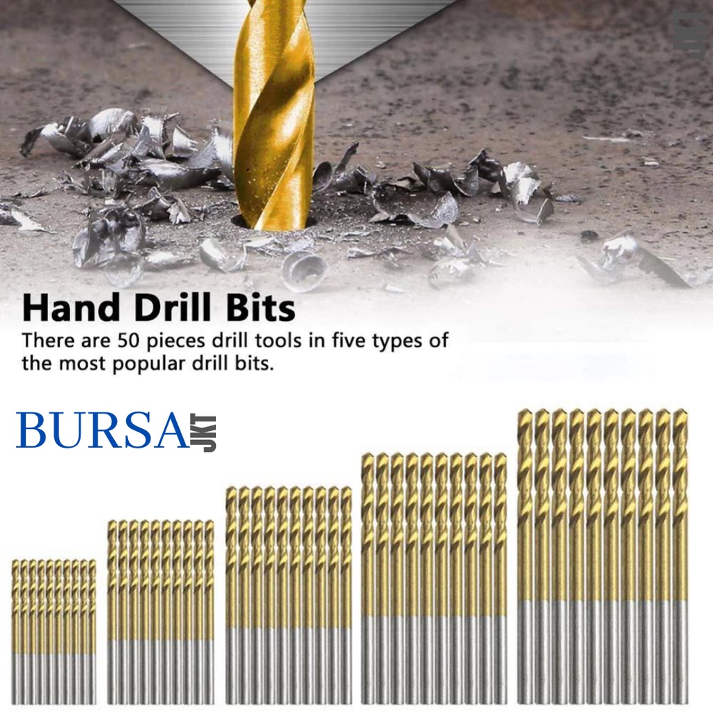 MATA BOR BESI HSS STEEL TITANIUM TWIST DRILL SET