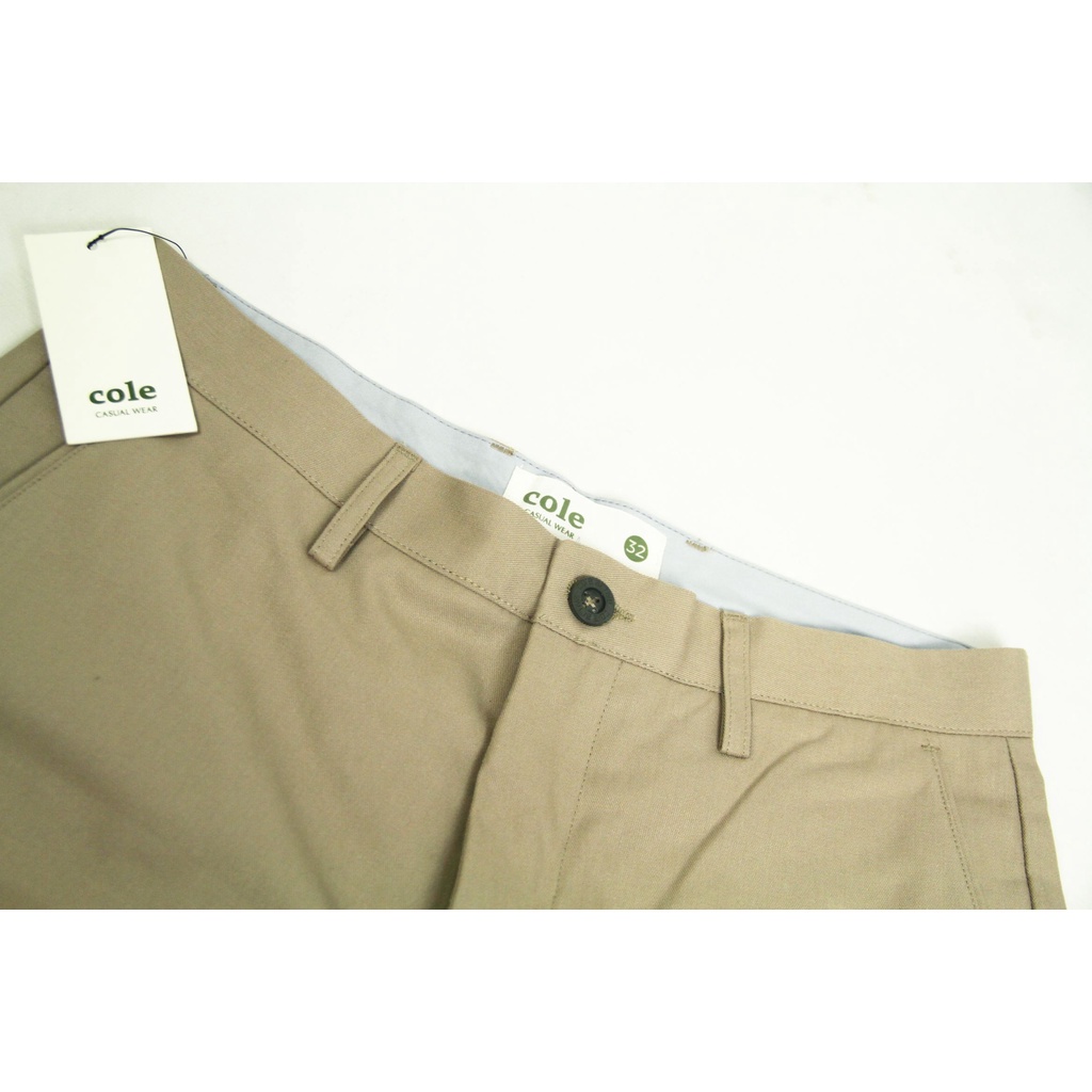 Celana Chino Panjang Pria COLE Soft Khaki Slimfit Bahan Non Stretch - Khaky (Q)  | Bahan 100% Katun | 100% Original Brand