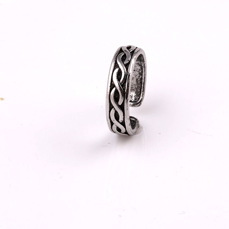 Cincin Model Tali Kepang Bahan alloy Gaya retro Korea Untuk Pria