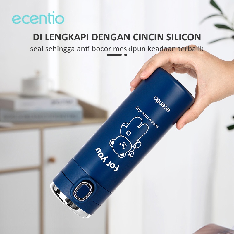 Foodi 420ml termos air panas mini Led Display Vacuum Cup 304 stainless steel Biru tua tumbler minum termos botol minum termos