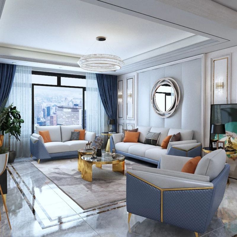 Sofa Kulit 321 Seater Sofa Retro Model Cantik Elegant Fullseat Sofa Modern Elegant