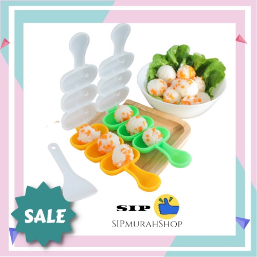 Cetakan Nasi Bento Bola Bulat Rice Ball Shaker / Rice Ball Shaker Bento / Cetakan Nasi Kepal Bulat FREE Centong Nasi