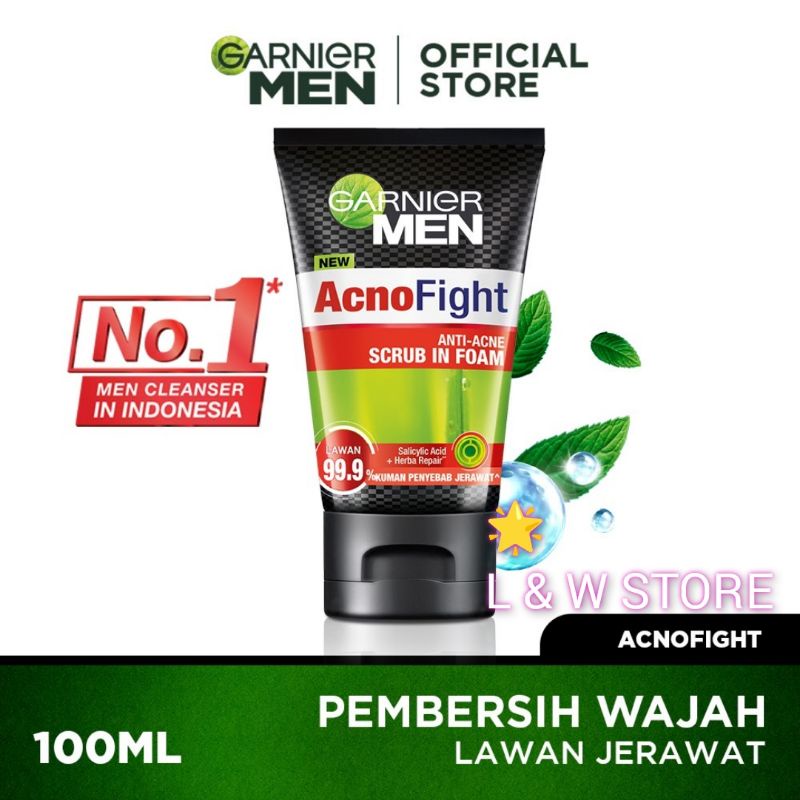 GARNIER MEN ACNOFIGHT  ANTI-ACNE SCRUB IN FOAM 100 ML