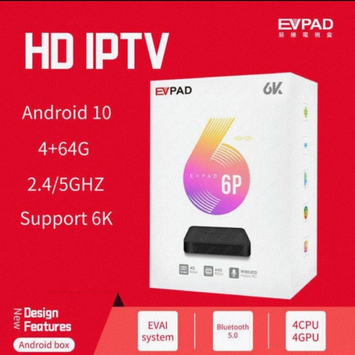 Produk Terbaru Evpad 6P - Android 10 - 4Gb+64Gb - 2.4/5Ghz - 6K - Versi Terbaru
