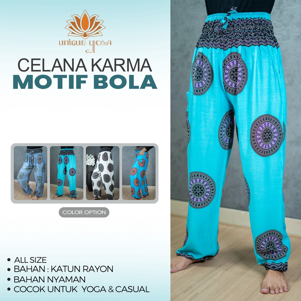 Harem Pants Yoga Motif Bola / Celana Yoga Wanita / Celana Yoga Unisex / Celana Yoga Murah