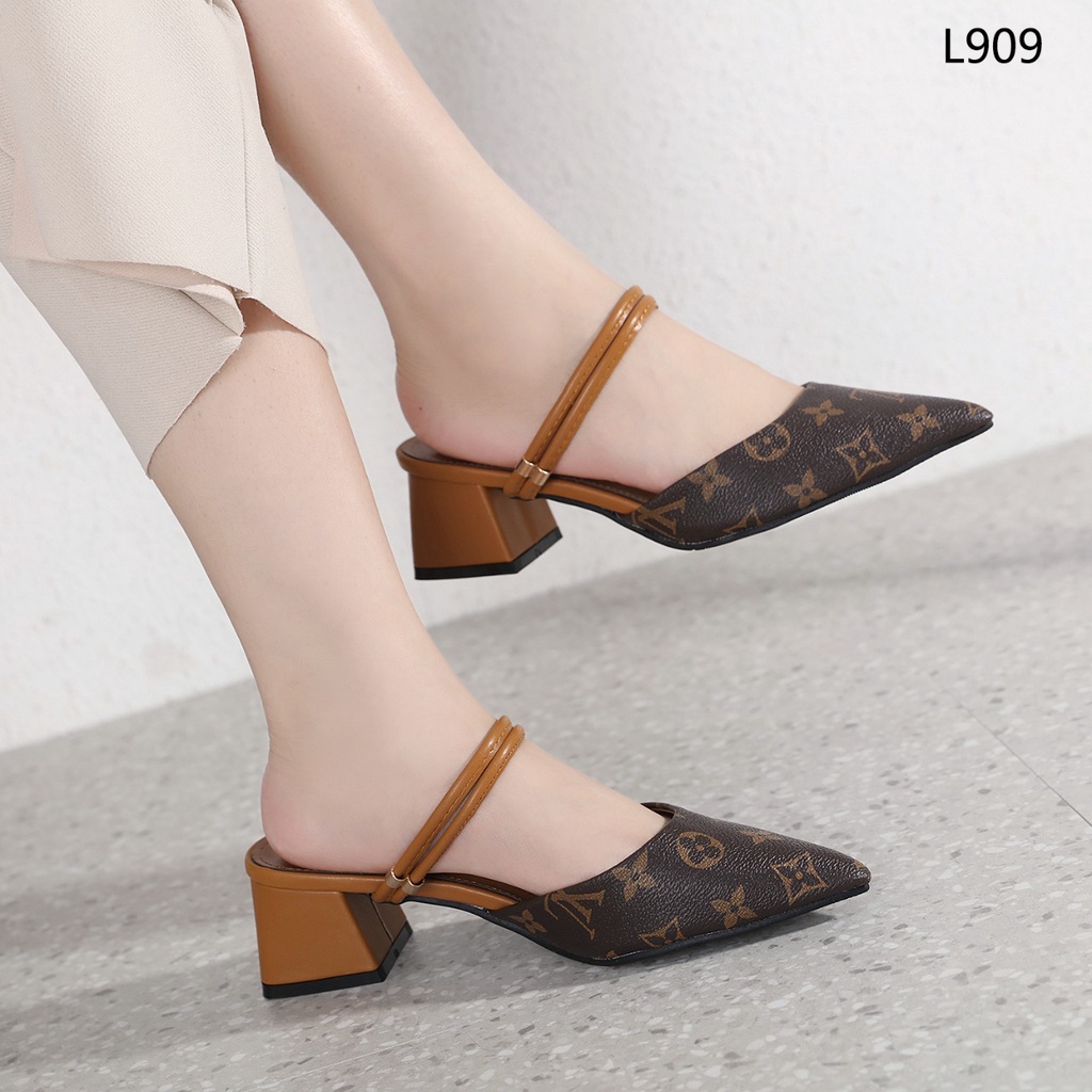 Double Strap Block Heel Sandal L909