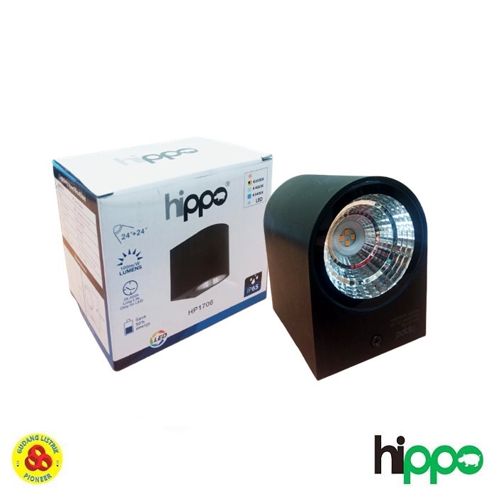 Hippo Wall LED 2x4W HP1706 Lampu Dinding Outdoor Pilar Tempel 2 Arah