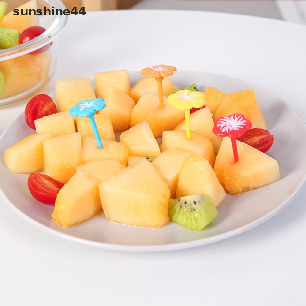 Sunshine 12 / 20Pcs / Set Tusukan Makanan / Snack / Kue / Buah Mini Motif Kartun Hewan Untuk Anak