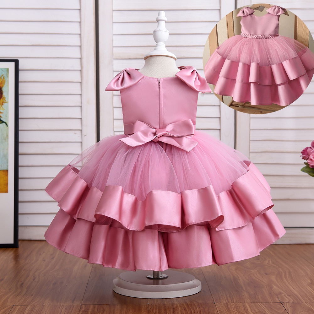 3-10 tahun anak perempuan tutu tutu gaun Big Bow Bow Wedding New Year Dress Gaun Ball Gown