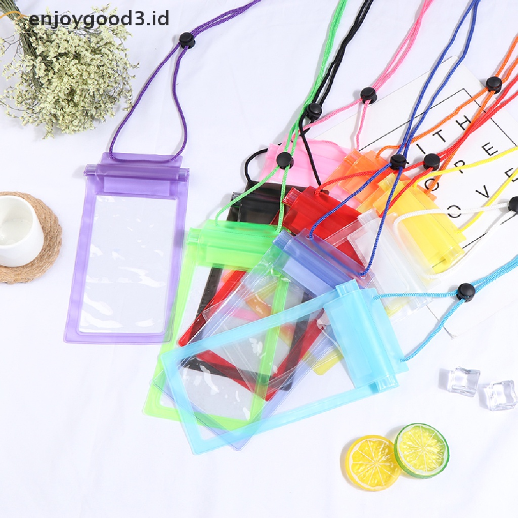 1pc Tas Pouch Handphone 3 Lapis Anti Air Untuk Berenang / Diving