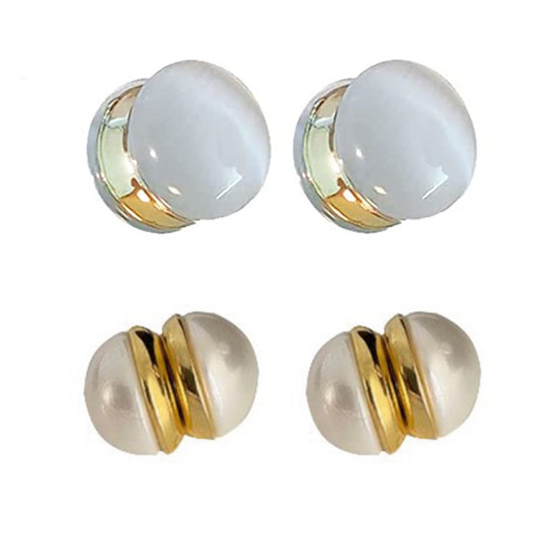 Fancyqube Anting Stud Magnetik Hias Mutiara Gaya Korea Untuk Wanita
