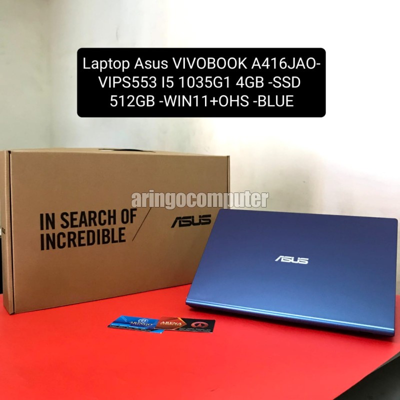 Laptop Asus VIVOBOOK A416JAO-VIPS553 I5 1035G1 4GB -SSD 512GB -WIN11+OHS -BLUE