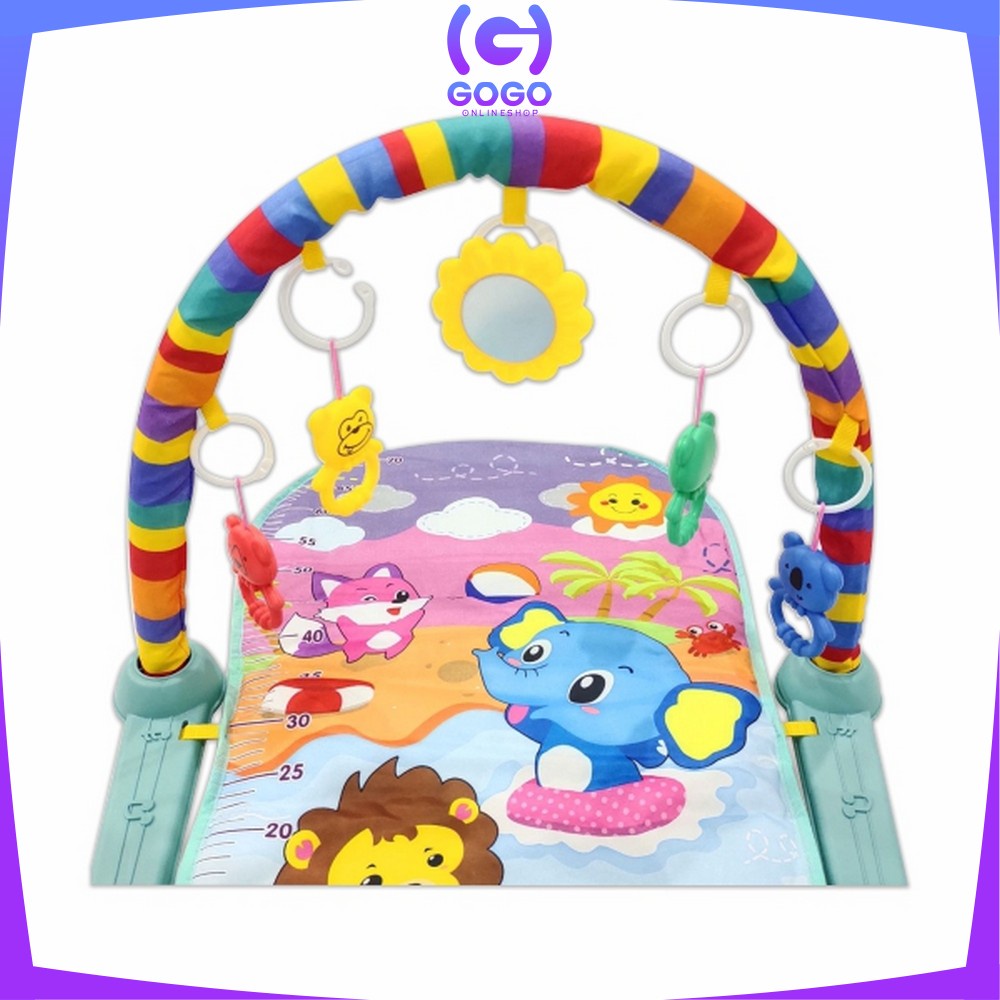 GOGO-M15-16 Baby Play Gym Mainan Anak Bayi Rattle &amp; Piano Playmat Matras / Kasur Bayi Playgym Musical
