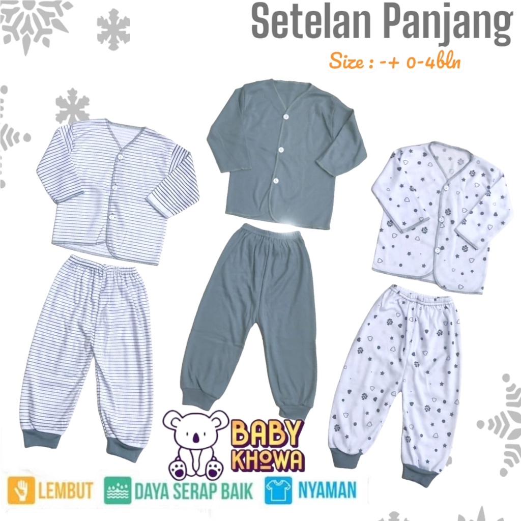 1 Stel Baju Bayi Newborn Baru Lahir Setelan Baju Bayi Celana Perlengkapan Bayi Baru Lahir Atasan Baju Bayi Celana Pendek Celana Panjang Celana Pop Celana Kodok Baju Pendek Kaos Motif Seri abu