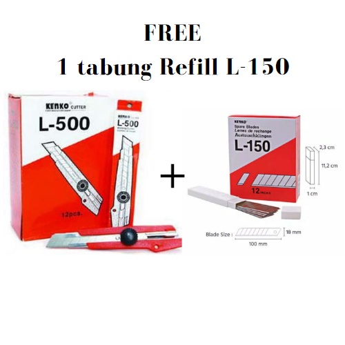 

BOS Cutter FREE ISI 1 Tabung/Pemotong Kertas/Silet/Isi Ulang/Papercut