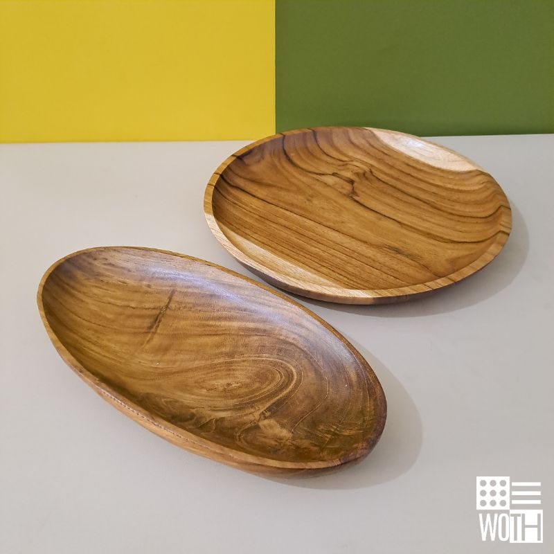 Piring Saji Besar Kayu Jati